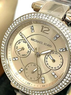 Michael Kors Women's Watch MK6834 Parker Quartz 33mm Rose Gold Stainless Steel • $69.27