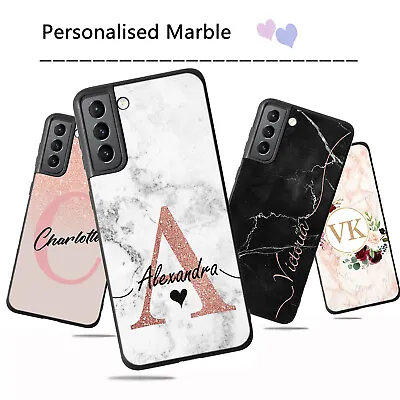 Personalised Name Phone Case Marble Cover For Samsung Galaxy A14 A15 A25 A54 A35 • £5.15