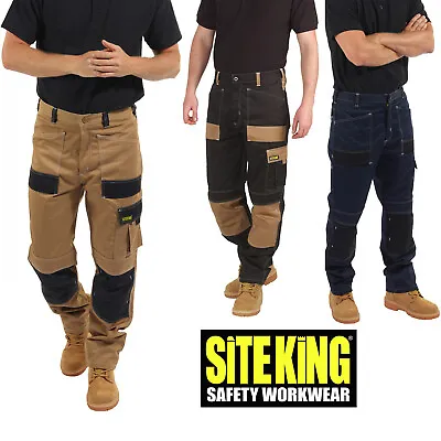 £25.99 • Buy Mens Contrast Multi Pocket Cargo Combat Work Trousers By SITE KING Size 30 To 44