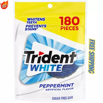 Trident White Peppermint Sugar Free Gum Value Pack 180 Pieces • $12.20