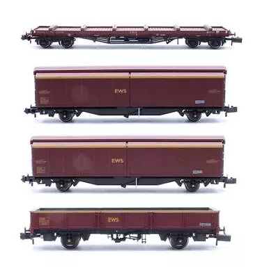 Graham Farish 'n' Gauge Rake Of 4 Assorted Ews Open/bolster/ Sliding Wall Wagons • £89.50