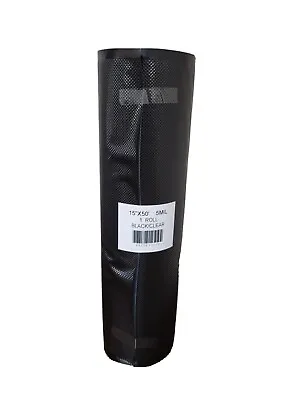 $29.99 • Buy 15  X 50' 5 MIL Roll Black/Clear Vacuum Sealer Bags For Food Storage - 50 Feet
