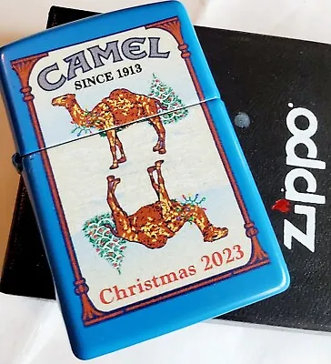 Zippo Camel Christmas Sky Blue CZ LIMITED EDITION 50 MADE Lighter Christmas.! • £134.02
