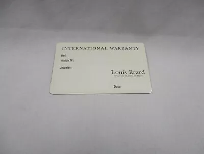 Original Louis Erard Open & Blank Multilingual International Watch Warranty Card • £24.12