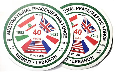 Beirut Lebanon Sticker 2-Pack Multinational Peacekeeping Force 40 Year Vet 1983 • $14.99