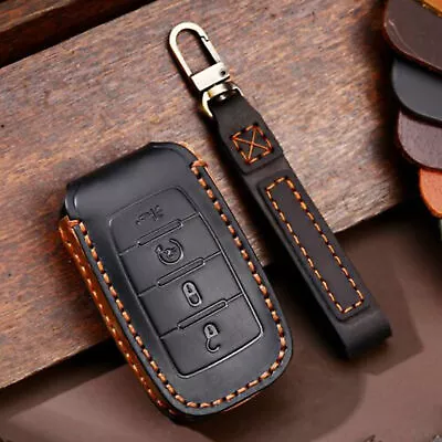 Premium Remote Car Key Fob Cover Leather Case For 2019-2021 Dodge GMC RAM 1500 • $15.99