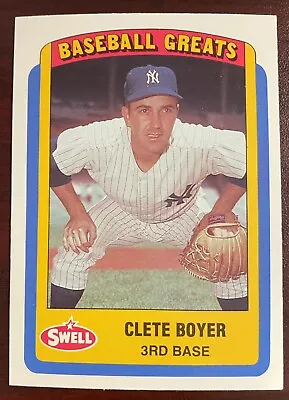 1990 Swell Baseball Greats #102 Clete Boyer New York Yankees • $2