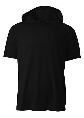 A4 N3408 Mens Short Sleeve Micro Poly Interlock Hooded T-Shirt • $15.26