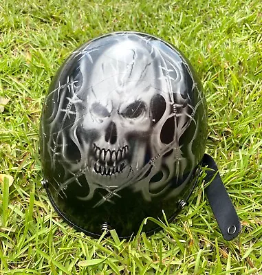 Vega Skull &Barbed Wire XS Half Motorcycle Helmet Extra Small DOT • $29.99