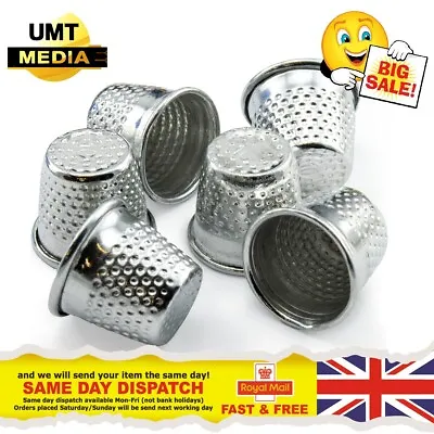 6 X Metal Thimbles - Finger Sewing Grip Shield Protector For Pin Needle Large • £3