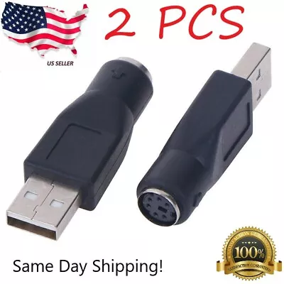 $3.85 • Buy 2x PS/2 Female To USB 2.0 Male Port Adapter Converter For PC Keyboard Mouse M471