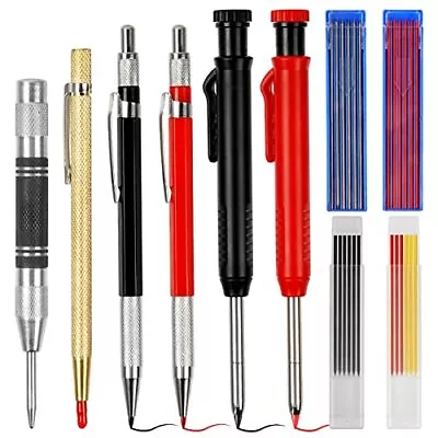 10PCS Mechanical Carpenter Pencil Set With Built-in Sharpener 36 Refill Engra... • $24.93