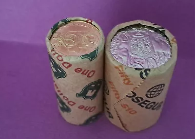 2020 $1 Unc Qantas Roll T.t. & 50 Cent Unc Mint Roll Unknown Date T.t  • $90