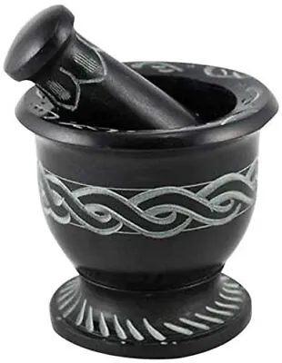 Celtic Knot Mortar & Pestle Set 3  Diameter & 2.5  High By Sob41soapstone Celti • $20.38