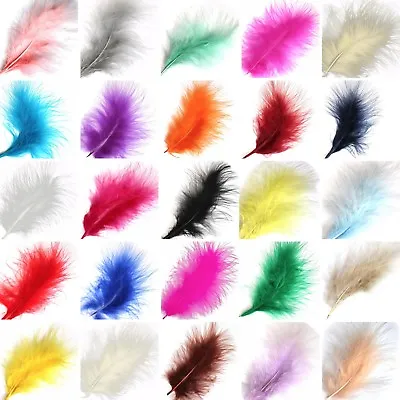 Marabou Feathers 20 Per Pack - 12 - 17 Cm - Fluffy & Soft -  35 Colours • £3.99