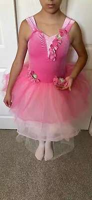 Ballet Costume Girls Medium.Pink Nutcracker Flower Walts Dance Ballet Custome Fi • $22