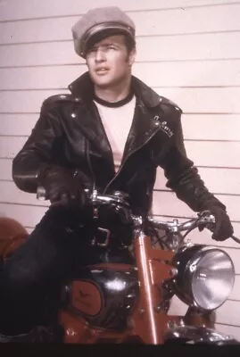 Kce1-248 Marlon Brando The Wild Ones Triumph Motorcycle Orig 35mm Color Slide • $9.99