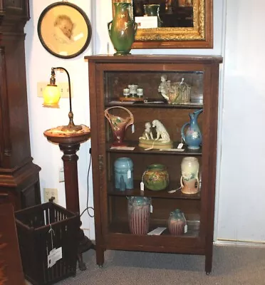 Arts And Crafts Mission Oak China Or Curio Cabinet – 32″ Wide – Paine Furniture • $1395