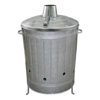 90 Litre Incinerator Galvanised Metal Garden Waste Rubbish Wood Fire Bin Burner • £23.99