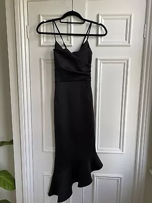 £12.99 • Buy ASOS Asymmetric Hem Midi Navy Dress- Size 8