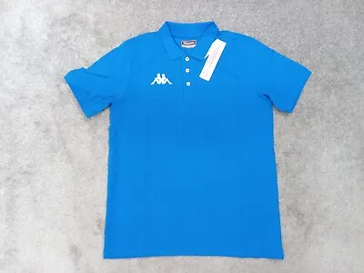 KAPPA PEGLIO Mens Polo Shirt Nautic Blue Polyester Adult Size Medium • £12.48