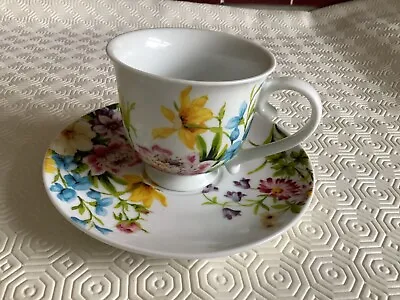 Katie Alice English Garden Teacup & Saucer Set Beautiful Floral Design BRAND NEW • £12.95