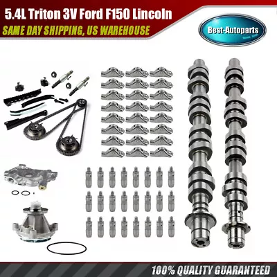 Camshafts Lifters Rocker Arms Timing Chain For 5.4 L Triton 3V Ford F150 Lincoln • $449