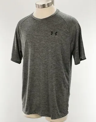 UNDER ARMOUR Mens Gray TECH 2.0 V Neck Short Sleeve T Shirt LARGE NWT • $24.99