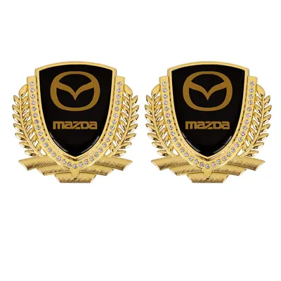 $14.24 • Buy 2x Black MAZDA Fender Door Emblem For Mazda 2 3 5 6 CX-5 MX-5 CX-9 RX-8 Miata