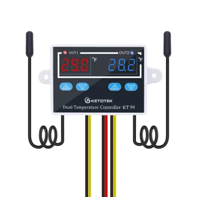 $27.63 • Buy KETOTEK Digital Dual Temperature Controller 120V Fahrenheit Thermostat 10A With 