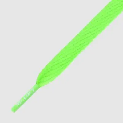 Mr Lacy - Flatties - Neon Green Shoelaces - 130cm Length 10mm Width • £2