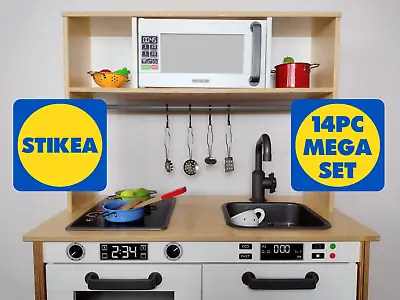 Play Kitchen Vinyl Sticker Set Microwave Oven Dials Dishwasher Suit IKEA Duktig  • £3.99