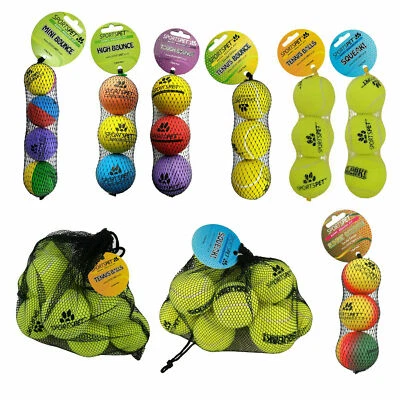 £7.50 • Buy SPORTSPET Tennis Balls High Tough Bounce Throw Fetch Catch Play Dog & Puppy