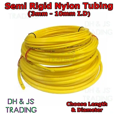 Yellow Semi Rigid Nylon Tubing - Pneumatic Air Line Pipe Tube Hose (Metric) • $13.25