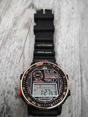 Vintage 70's 80's Mna (mustang?) Digital Quartz World Time Wrist Watch (new Bat) • $69.98