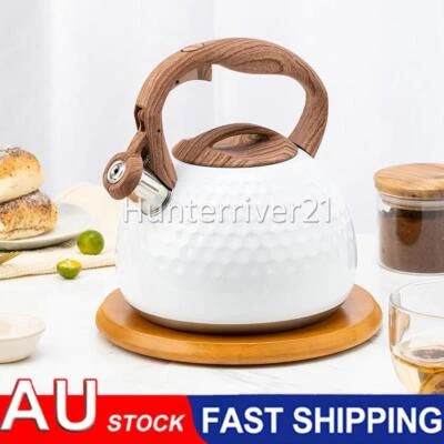 3L Whistling Kettle Stainless Steel Camping Stove Top Tea Gas Picnic Hob Kettle • $30