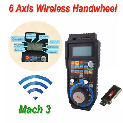 6 Axis Wireless Electronic Handwheel CNC Mach3 MPG Pendant Machine Controller • $118