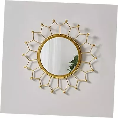 Gold Mirrors For Wall - Metal Sunburst Wall Mirror Room Decor Medium Sun Flower • $54.10