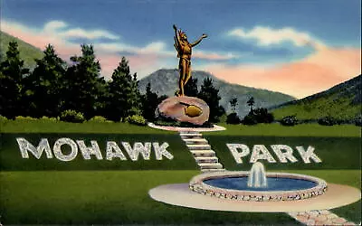 Mohawk Park Indian Statue Fish Fountain Charlemont Massachusetts ~ 1960s • $1.99