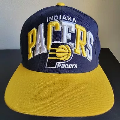 Indiana Pacers Mitchell & Ness Hardwood Classic Blue/Yellow Snapback Hat Retro • $17.45