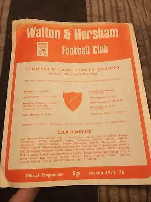 Walton & Hersham V Finchley 1975/76 IL • £2.49