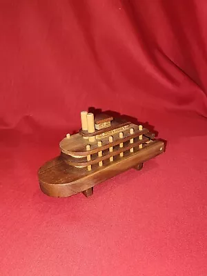 Wooden Miniature Paddle Boat.      5  Long!  Vintage • $7.99