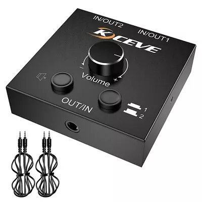  3.5mm Audio Switcher 2 In 1 Out/1 In 2 Out 2-Way Switcher Stereo Switching5768 • £19.25