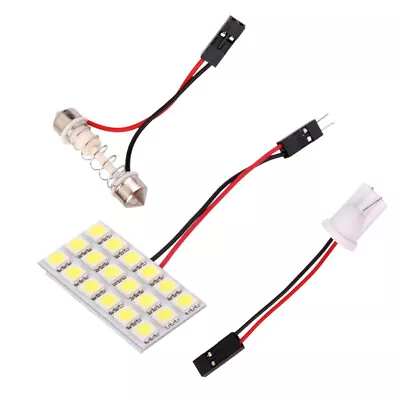 Car Interior Light Panel 18 SMD LED T10 Dome Bulb BA9S Adapter 12V DC CG • $6.63