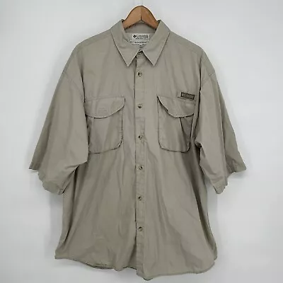 Columbia Shirt Mens 2XL XXL Beige Vented Button Down Fishing Hiking Outdoor • $12