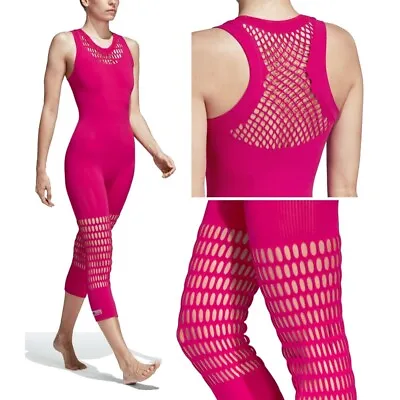 Adidas Stella Mccartney Yoga Warp Bodysuit Gymastik Suit Jumpsuit Berry Pink • $45.35