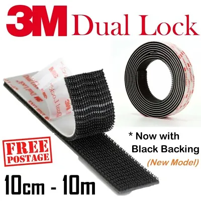 3M Dual Lock Tape Black Adhesive (25mm) - 5 X Stronger Than Hook And Loop SJ3550 • $4.45