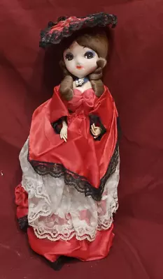 Vintage 11 Inch Bradley Big Eyes Doll Red Dress • $12