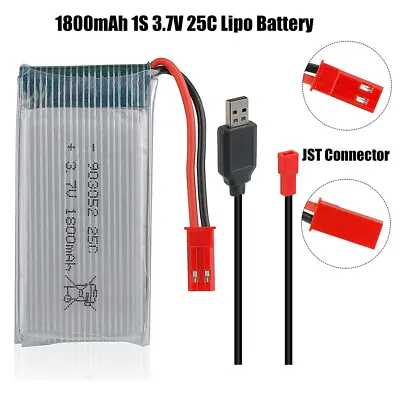 $20.88 • Buy  3.7V 1800mAh 25C Lipo Battery JST Plug W/ USB Charger For RC Drone Quadcopter