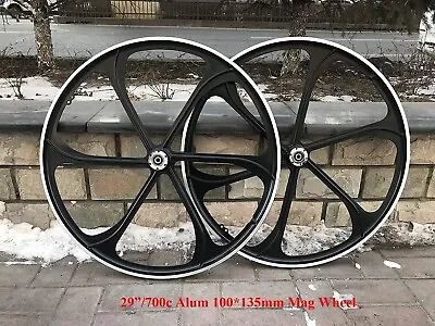 DONSP1986 29 /700C Black Aluminum Mag Wheels For Rotary Flywheel - Gas Bicycle • $155.66